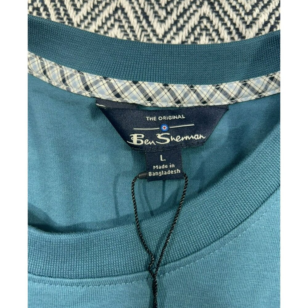 Ben Sherman Men's Colorblock Cotton T-Shirt Coconut Milk Size L Classic Fit $69 - Picture 7 of 7